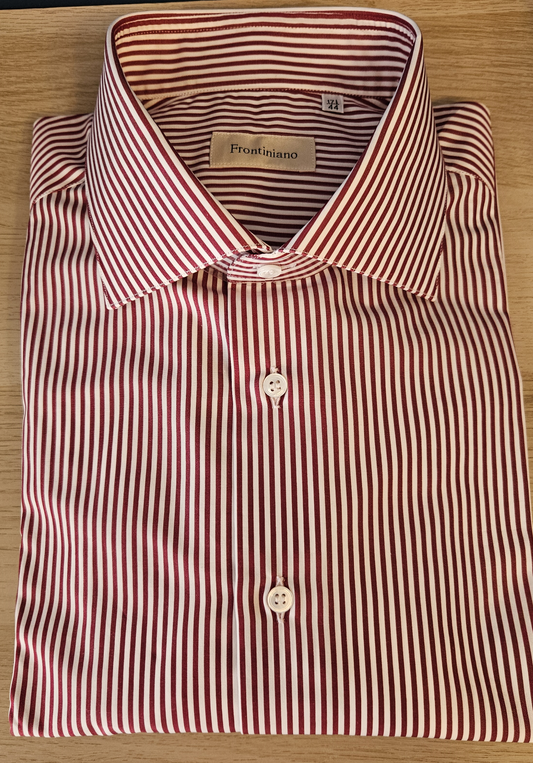 N° 30 Camicie Popeline 120/2 Riga Bordeaux In Edizione Limitata
